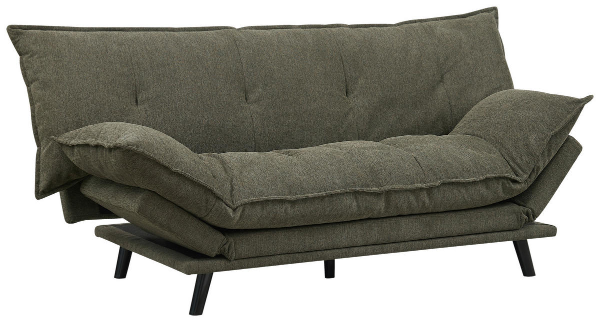 SCHLAFSOFA Webstoff Grün  - Schwarz/Grün, Design, Holz/Textil (196/83/82cm) - Ti'me