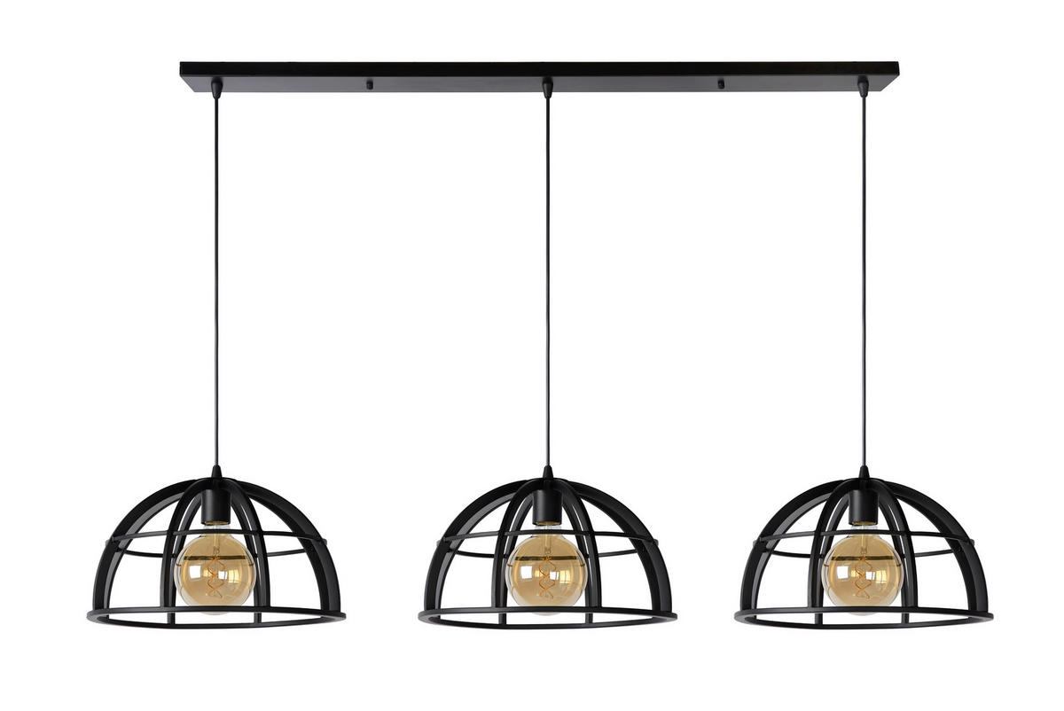 LED-HÄNGELEUCHTE 150/40/150 cm  - Schwarz, KONVENTIONELL, Metall (150/40/150cm) - Lucide