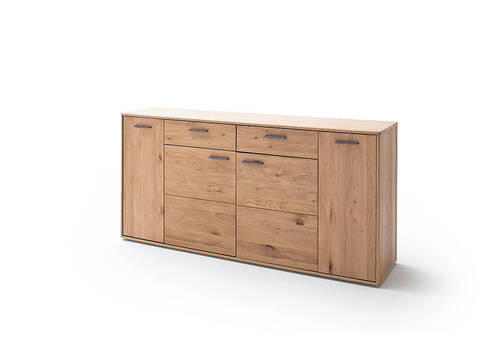 SIDEBOARD 184/90/44 cm  - svart/ekfärgad, Design, metall/trämaterial (184/90/44cm) - Livetastic