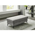 HOCKER Chenille, Flachgewebe Dunkelgrau  - Dunkelgrau/Schwarz, Design, Textil/Metall (131/45/83cm) - Dieter Knoll