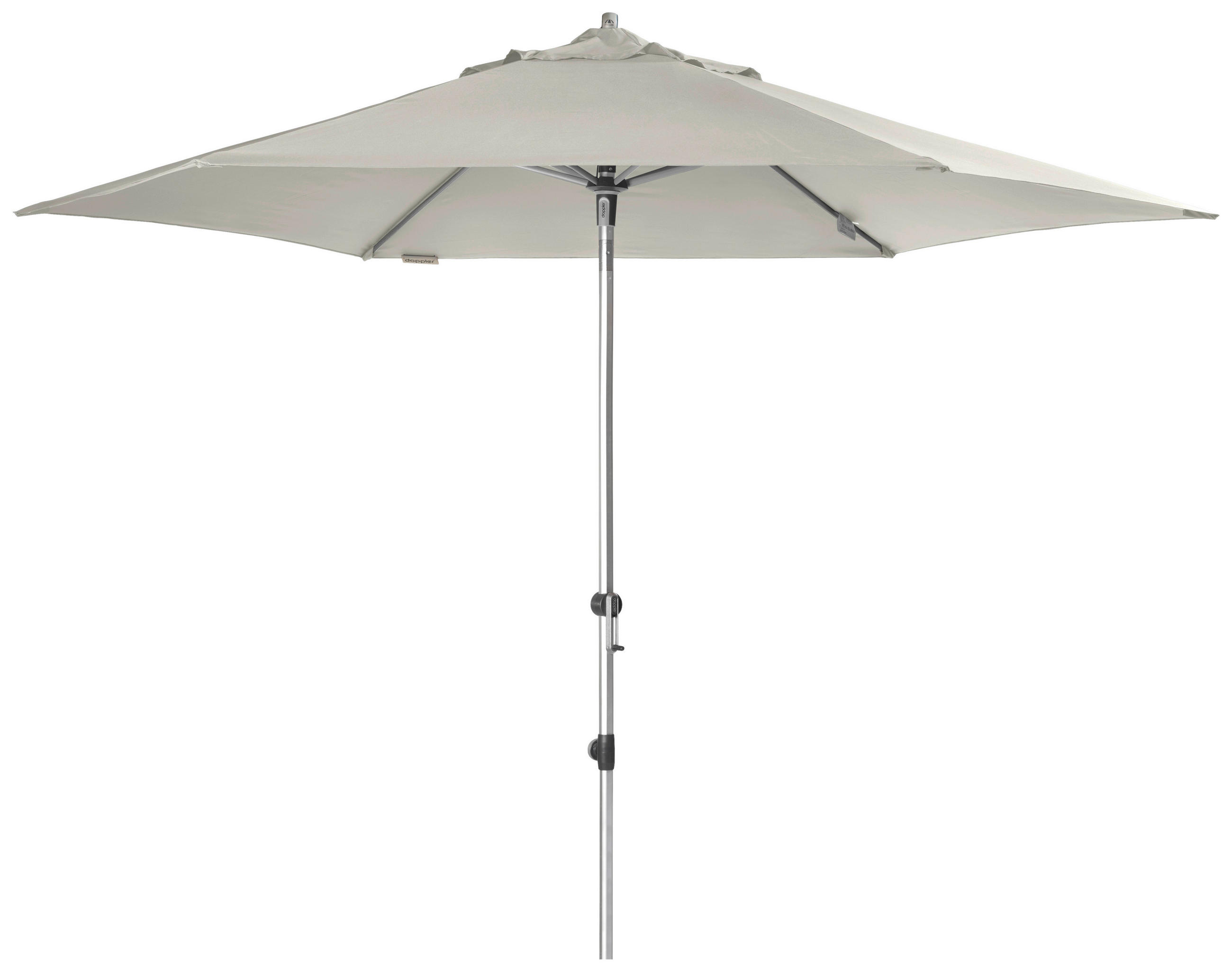 SONNENSCHIRM 320 cm Hellgrau  - Hellgrau/Alufarben, Basics, Textil/Metall (320cm) - Doppler