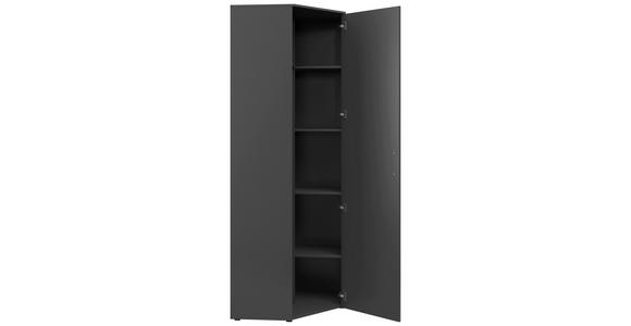 ECKSCHRANK 101/195/79 cm  - Schwarz/Graphitfarben, MODERN, Holzwerkstoff/Kunststoff (101/195/79cm) - Carryhome