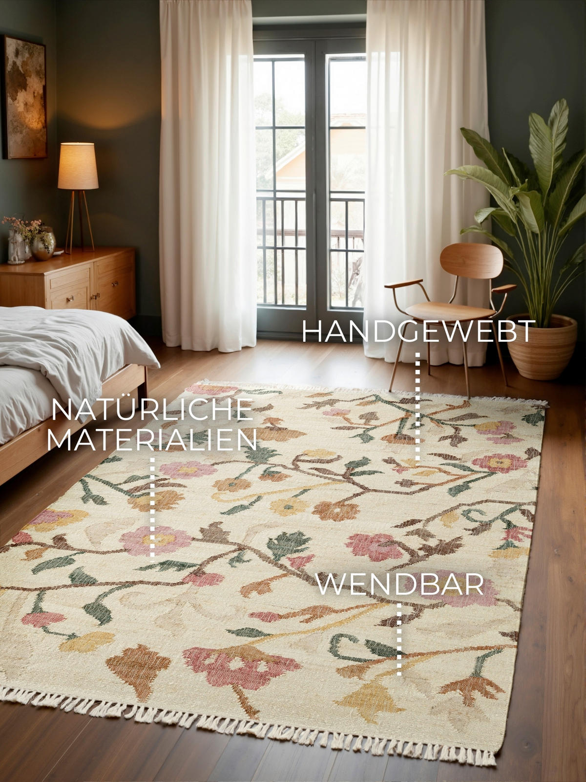 HANDWEBTEPPICH 200/300 cm Roya Creme, Multicolor rechteckig  - Multicolor/Creme, Basics, Textil (200/300cm) - Elle Decoration