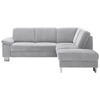 ECKSOFA in Cord Hellgrau  - Edelstahlfarben/Hellgrau, Konventionell, Textil/Metall (248/200cm) - Beldomo System