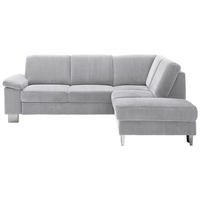 ECKSOFA in Cord Hellgrau  - Edelstahlfarben/Hellgrau, Konventionell, Textil/Metall (248/200cm) - Beldomo System