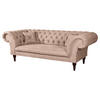 3-SITZER-SOFA in Mikrofaser Rosa  - Braun/Rosa, Design, Holz/Textil (232/79/97cm) - Livetastic