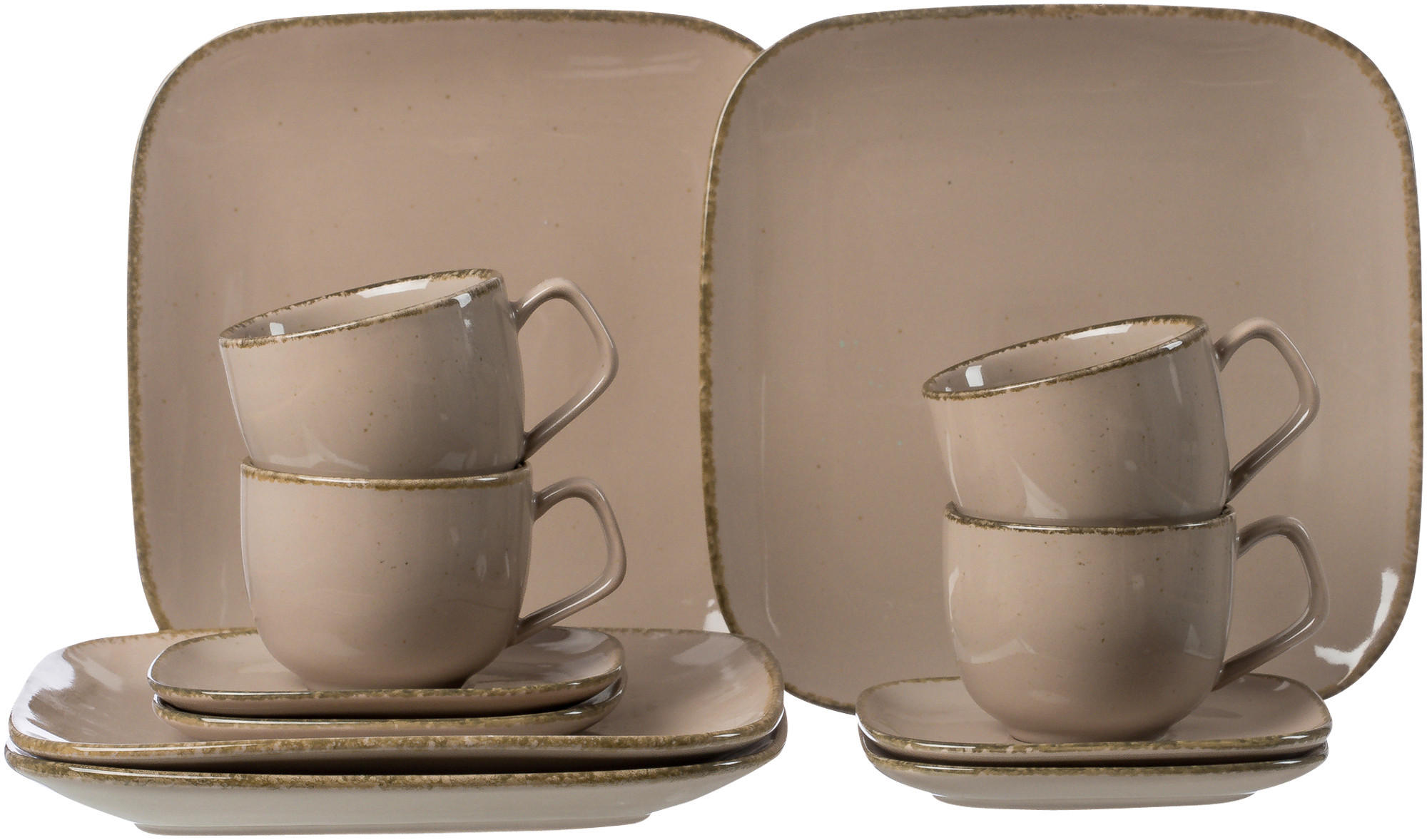 KAFFEESET 12-teilig  - Graubraun/Grau, Basics, Keramik (34/30/28cm) - Ritzenhoff Breker