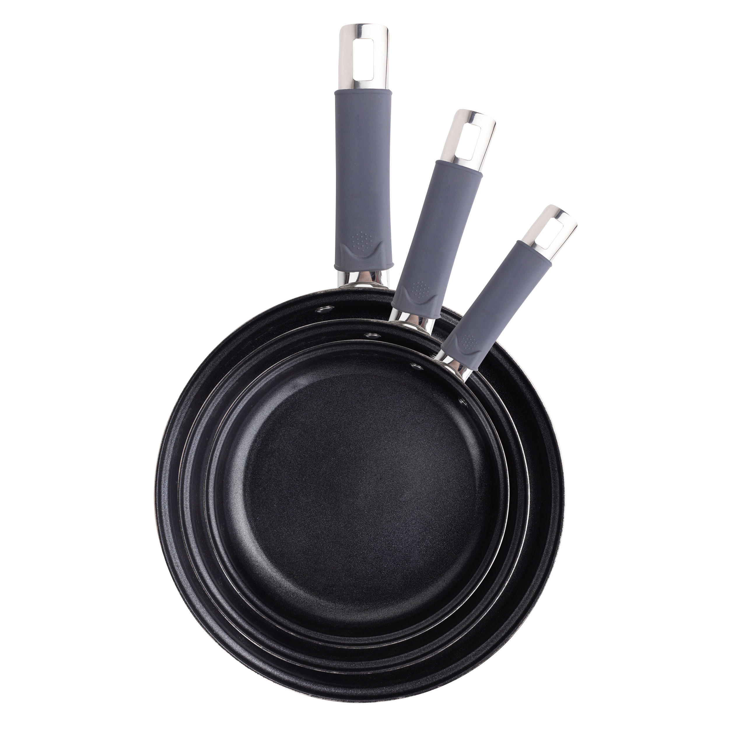 PFANNENSET 3-teilig 18+20+24 cm  - Silberfarben, Basics, Metall (18+20+24cm)