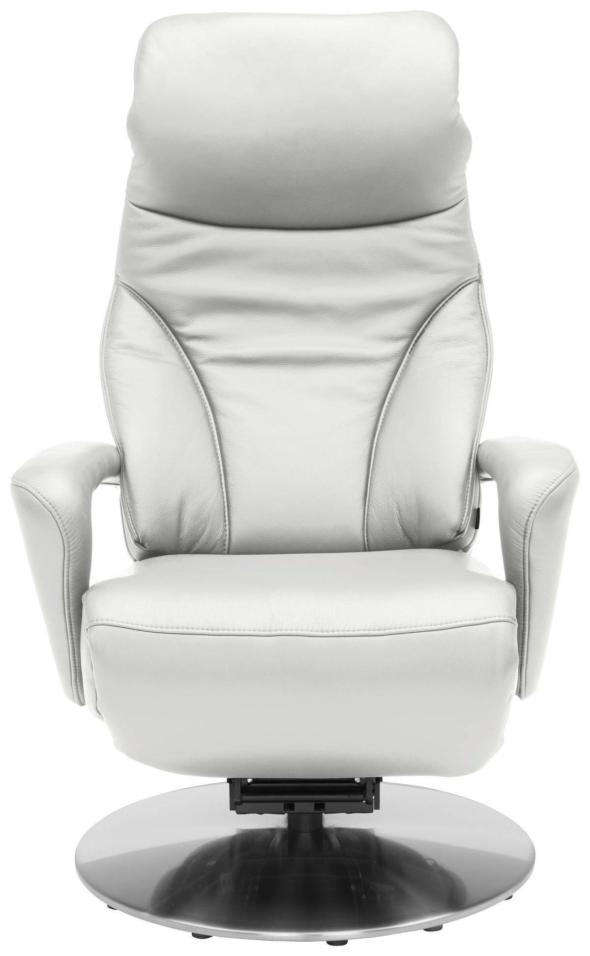 RELAXSESSEL in Leder Hellgrau  - Edelstahlfarben/Hellgrau, Design, Leder/Metall (75/117/88cm) - Dieter Knoll