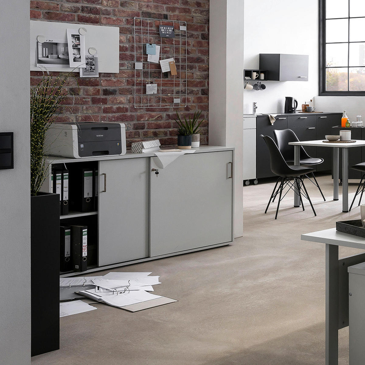 AKTENSCHRANK 160/119,4/41 cm  - Hellgrau, MODERN, Holzwerkstoff (160/119,4/41cm) - MID.YOU