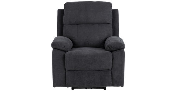 RELAXSESSEL Chenille Relaxfunktion    - Dunkelgrau/Schwarz, KONVENTIONELL, Textil/Metall (89,5/98/95cm) - Carryhome