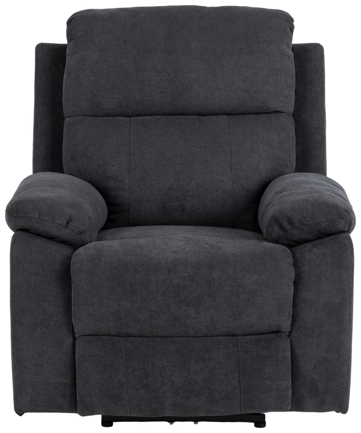 RECLINERFÅTÖLJ i chenille mörkgrå  - mörkgrå/svart, Klassisk, metall/textil (89,5/98/95cm) - MID.YOU