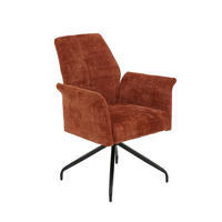 ARMLEHNSTUHL 1 Stück erweiterbar, Sitzfläche 360° drehbar, inklusive Armlehnen, ergonomische Rückenlehne, gepolsterte Armlehnen Webstoff, Mikrofaser  - Schwarz/Kupferfarben, MODERN, Textil/Metall (71/93/68cm) - MID.YOU