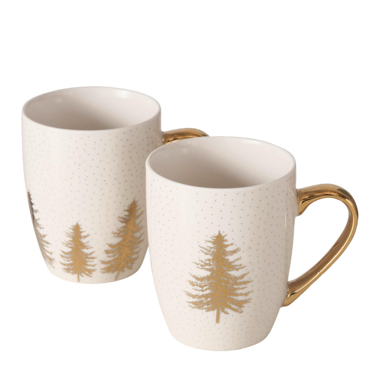 HRNEK NA KÁVU porcelán - bílá/barvy zlata, Design, keramika (11,5/8,5/10,5cm)