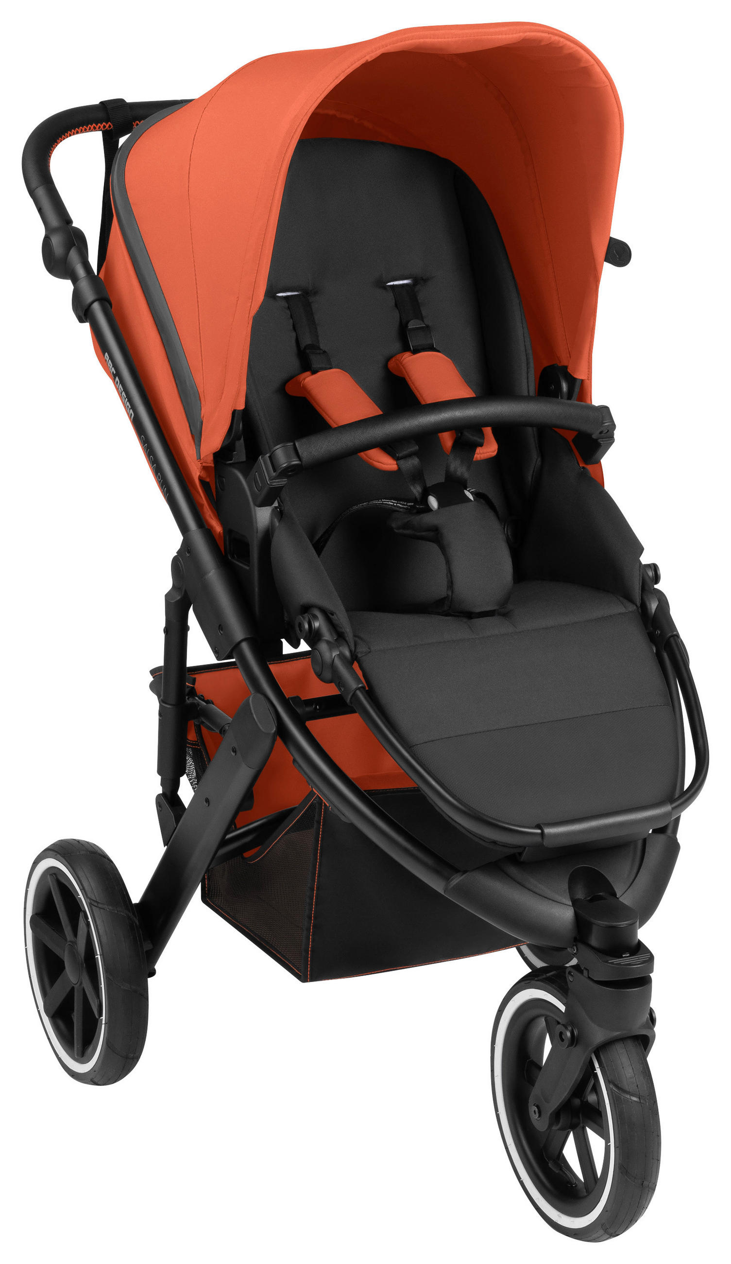 KOMBIKINDERWAGEN  SALSA RUN  CARROT  - Schwarz/Orange, Basics, Textil/Metall (95/63/109cm) - ABC Design