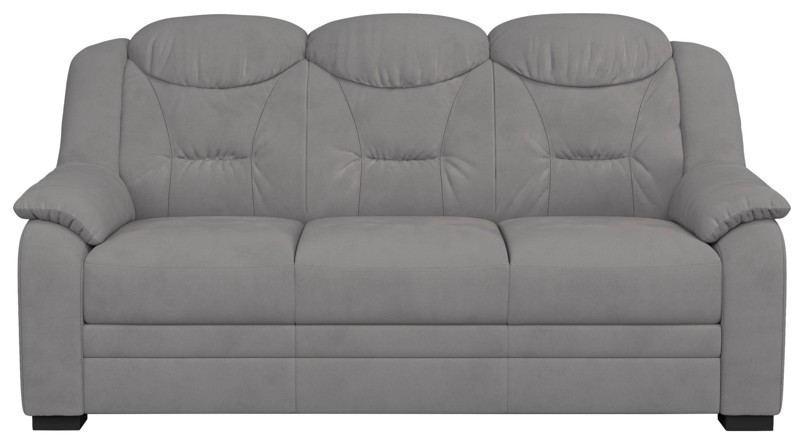 3-SITZER-SOFA Mikrofaser Hellgrau  - Hellgrau/Schwarz, Basics, Kunststoff/Textil (189/99/99cm) - MID.YOU