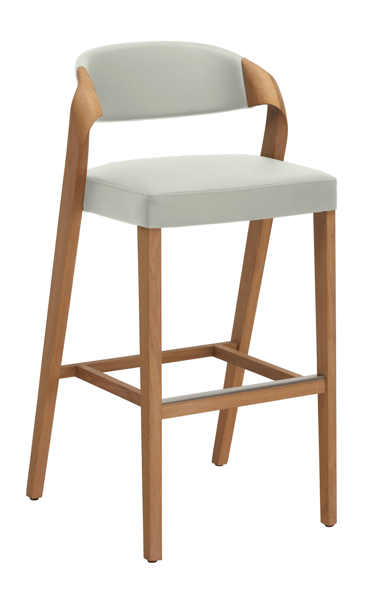 BARHOCKER bois, cuir blanc, chêne sauvage  - blanc/chêne sauvage, Natur, cuir/bois (52/103/52cm) - Voglauer