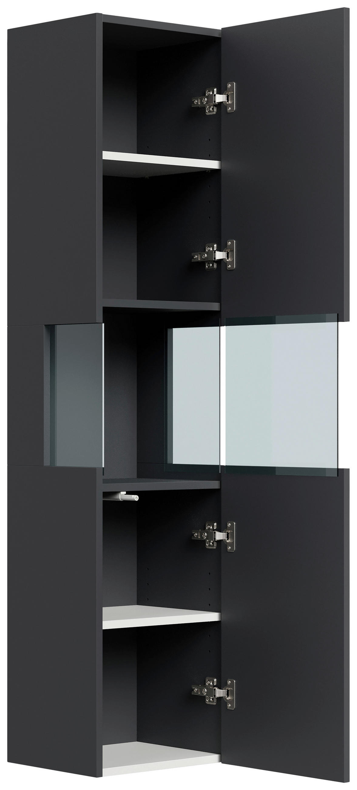 BADEZIMMER 3-teilig  in 80 cm  - Graphitfarben/Weiß, Basics, Keramik/Holzwerkstoff (80cm) - MID.YOU