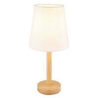 STOLNÍ LAMPA, E14, 20/45 cm  - bílá/hnědá, Basics, kov/textil (20/45cm)