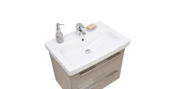 BADEZIMMER in 65 cm - Weiß/Grau, Design, Glas/Holzwerkstoff (65cm) - Novel