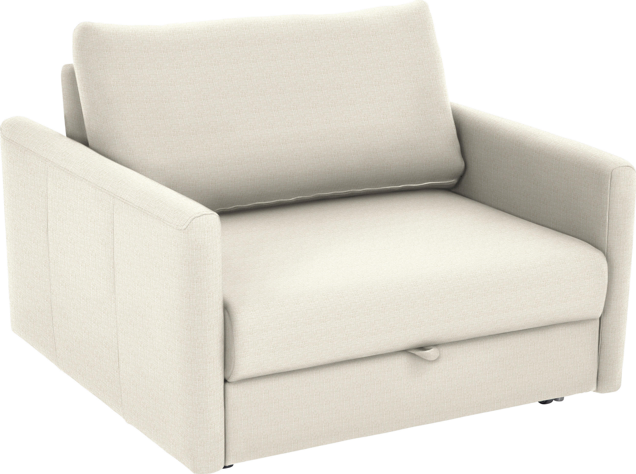 SCHLAFSESSEL Elements Flachgewebe Naturfarben Stoffauswahl, Liegefunktion  - Chromfarben/Naturfarben, Design, Textil/Metall (116/77-88/110-120cm) - Bali