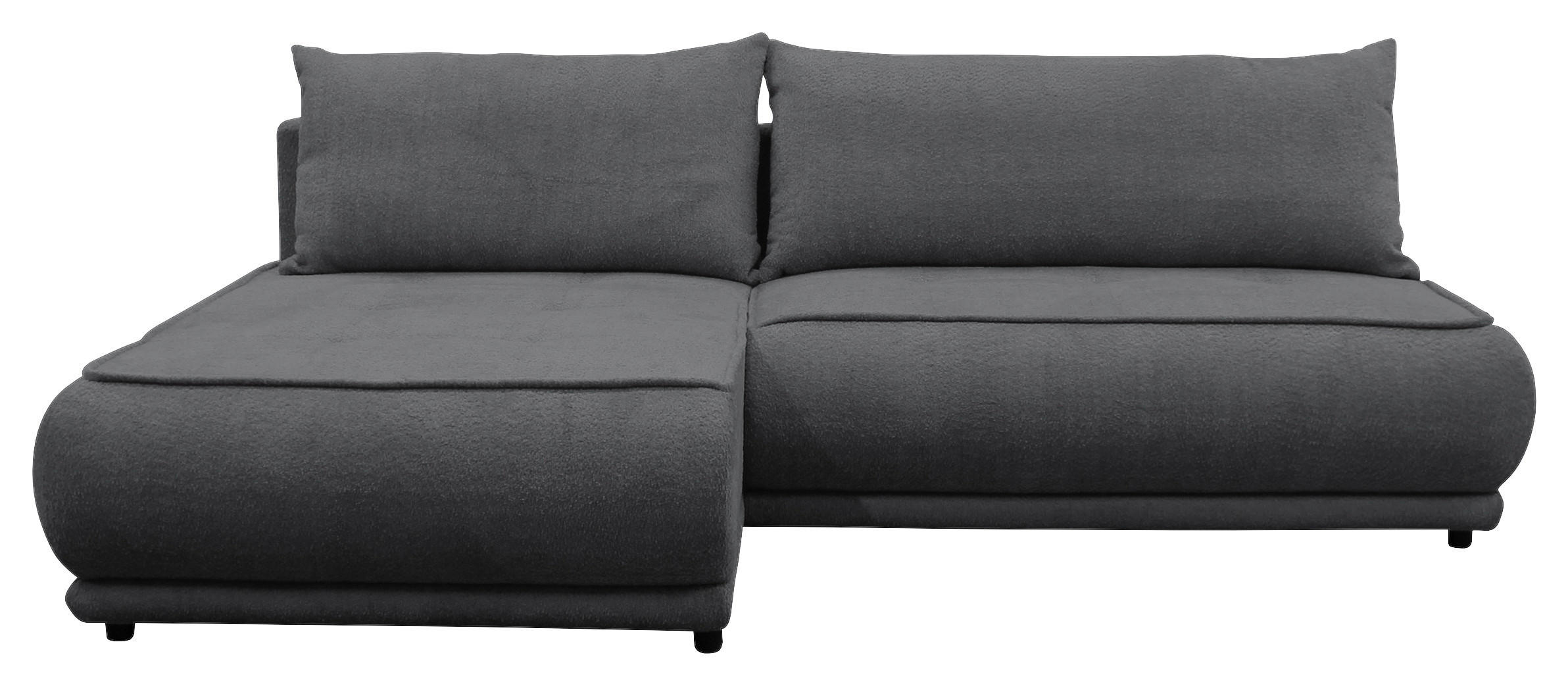 ECKSOFA PAROS Dunkelgrau Bouclé  - Dunkelgrau/Schwarz, Design, Kunststoff/Textil (179/277cm) - MID.YOU