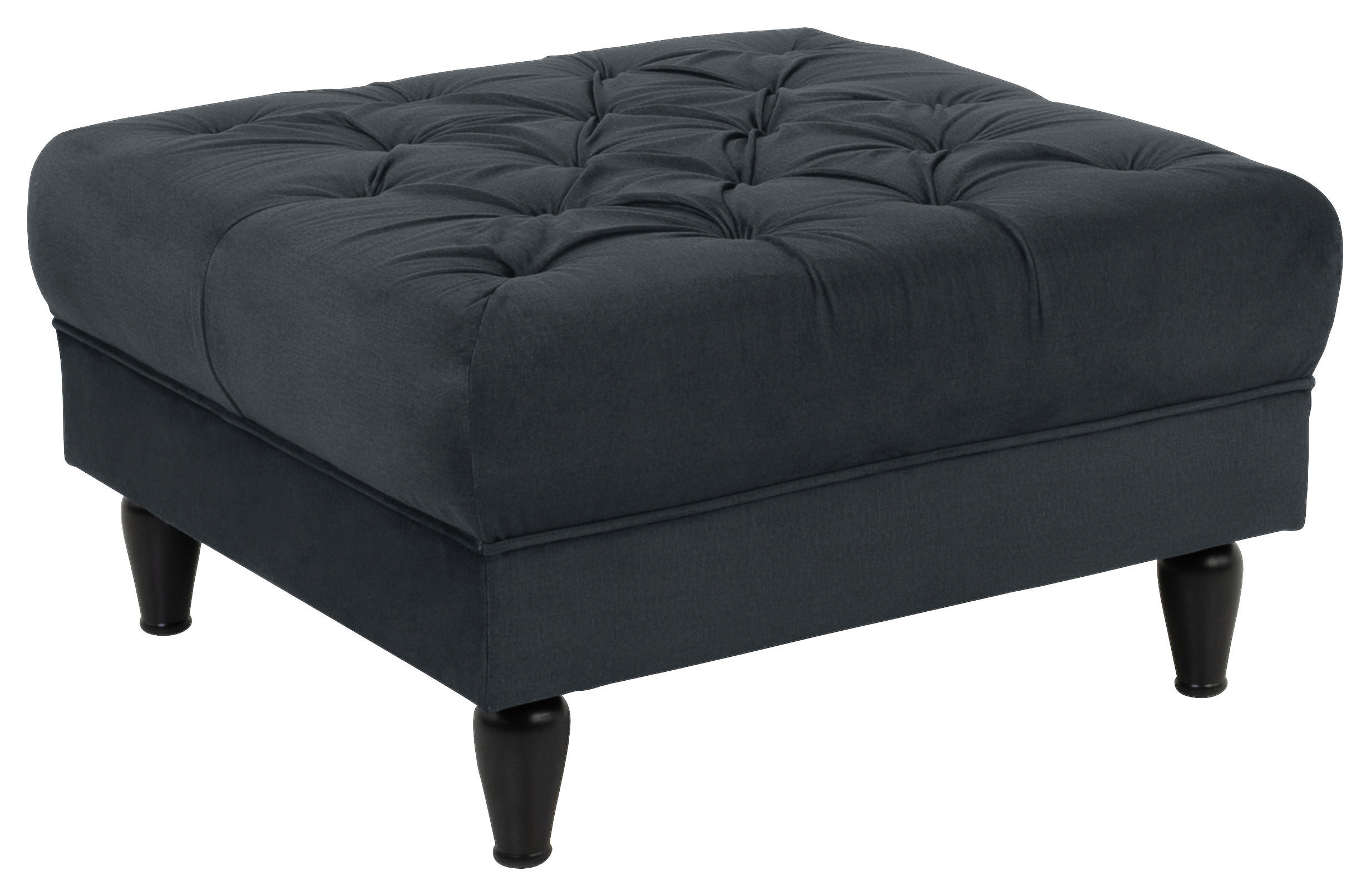 HOCKER Velours Anthrazit  - Anthrazit/Schwarz, Design, Holz/Textil (82/44/82cm) - MID.YOU