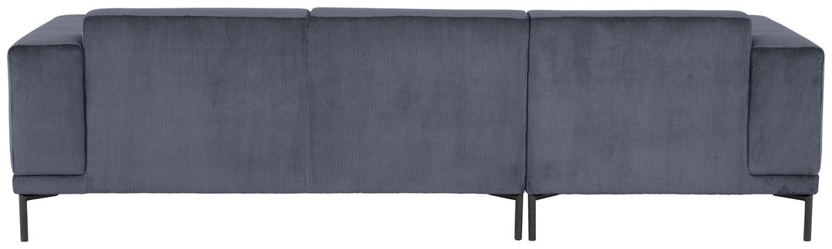 ECKSOFA in Cord Graublau  - Graublau/Schwarz, Design, Textil/Metall (262/183cm) - MID.YOU
