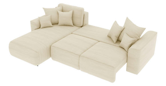 ECKSOFA Beige Cord  - Chromfarben/Beige, KONVENTIONELL, Kunststoff/Textil (195/293cm) - Carryhome