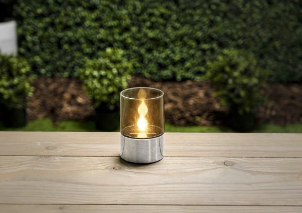 SOLARNA SVETILJKA  - siva/prozirna, Osnovno, staklo/plastika (7,5/11/7,5cm)