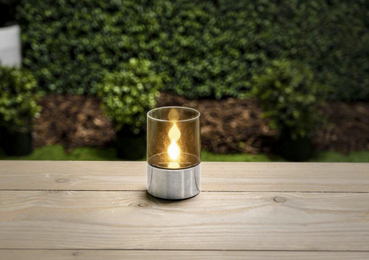 SOLARNA SVETILJKA  - siva/prozirna, Osnovno, staklo/plastika (7,5/11/7,5cm)