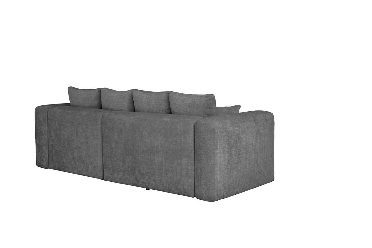 ECKSOFA Dunkelgrau Chenille Zierkissen, Rückenkissen, Rücken echt  - Dunkelgrau/Schwarz, MODERN, Kunststoff/Textil (276/188cm) - Milino