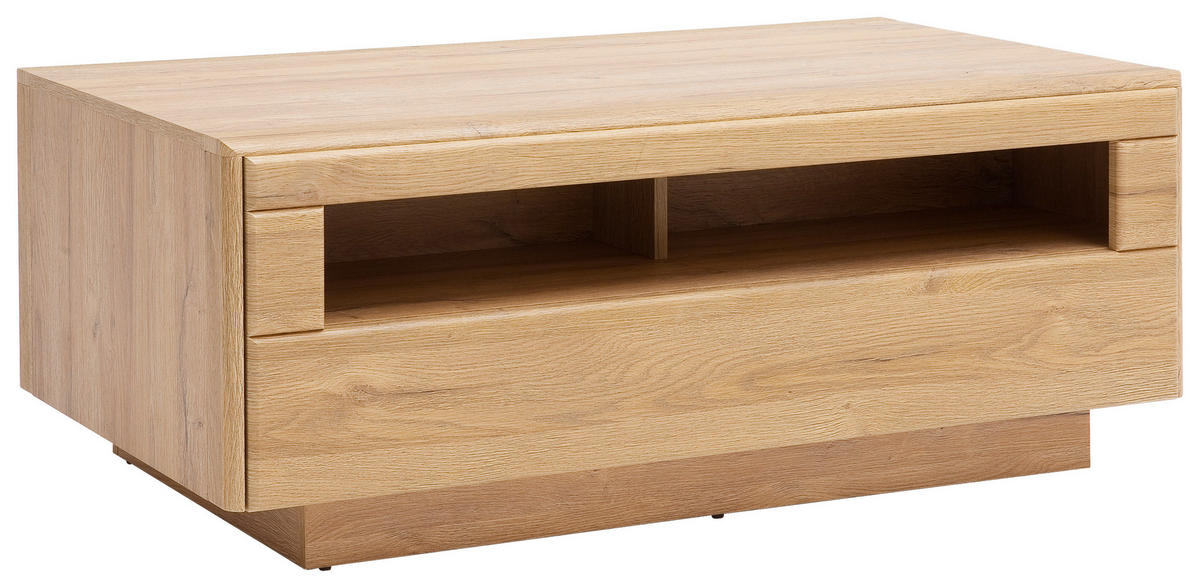 COUCHTISCH 115/70/45 cm rechteckig Eichefarben  - Eichefarben/Silberfarben, KONVENTIONELL, Holzwerkstoff/Metall (115/70/45cm) - Cantus