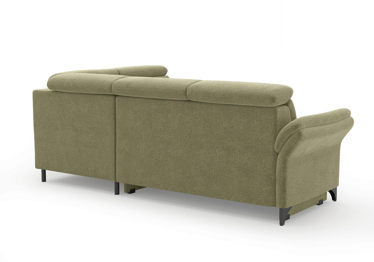 ECKSOFA GLENDALE E in Flachgewebe Hellgrün  247/193 cm  - Schwarz/Hellgrün, KONVENTIONELL, Textil/Metall (247/193cm) - Sit & More