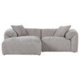 ECKSOFA in Flachgewebe Braun  - Creme/Schwarz, MODERN, Kunststoff/Textil (178/231cm) - Carryhome