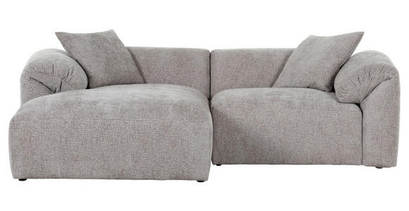 ECKSOFA Braun Flachgewebe - Creme/Schwarz, MODERN, Kunststoff/Textil (178/231cm) - Carryhome