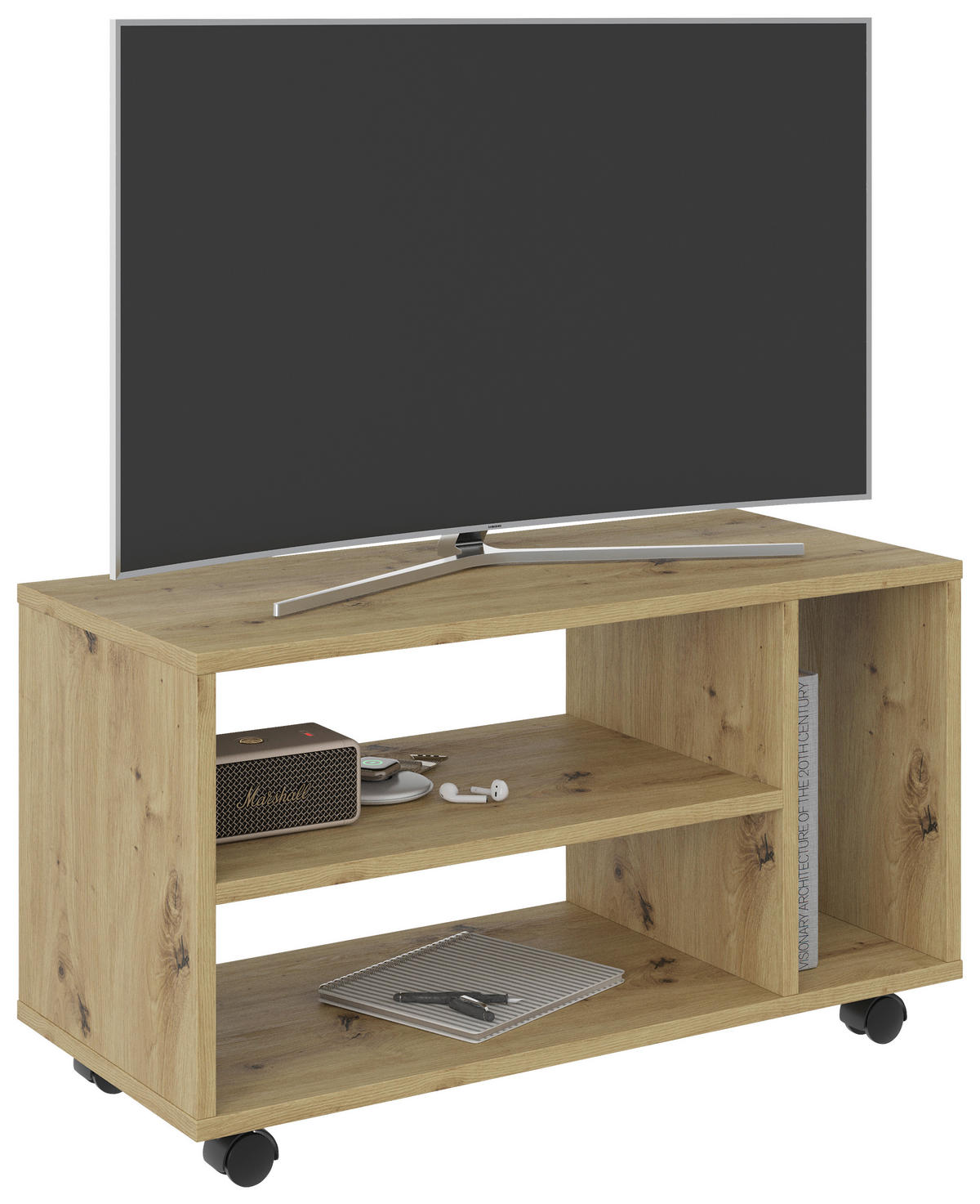 KOMODA POD TELEVIZI, dub artisan, 73,5/42/33,5 cm - dub artisan, Basics, kompozitní dřevo (73,5/42/33,5cm) - Carryhome