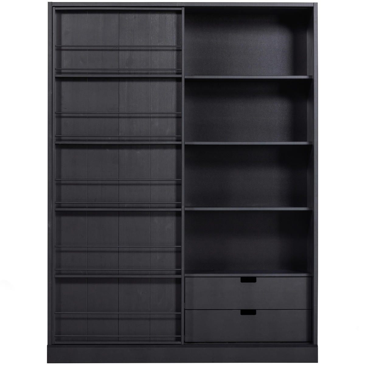 VITRINE in massiv Kiefer Schwarz  - Schwarz, Design, Holz (150/200/46,5cm) - Livetastic