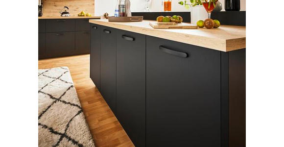 EINBAUKÜCHE - Eichefarben/Schwarz, Design, Holzwerkstoff - Dieter Knoll