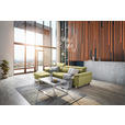 ECKSOFA in Webstoff Grün  167/250 cm  - Silberfarben/Grün, Design, Textil/Metall (167/250cm) - Xora