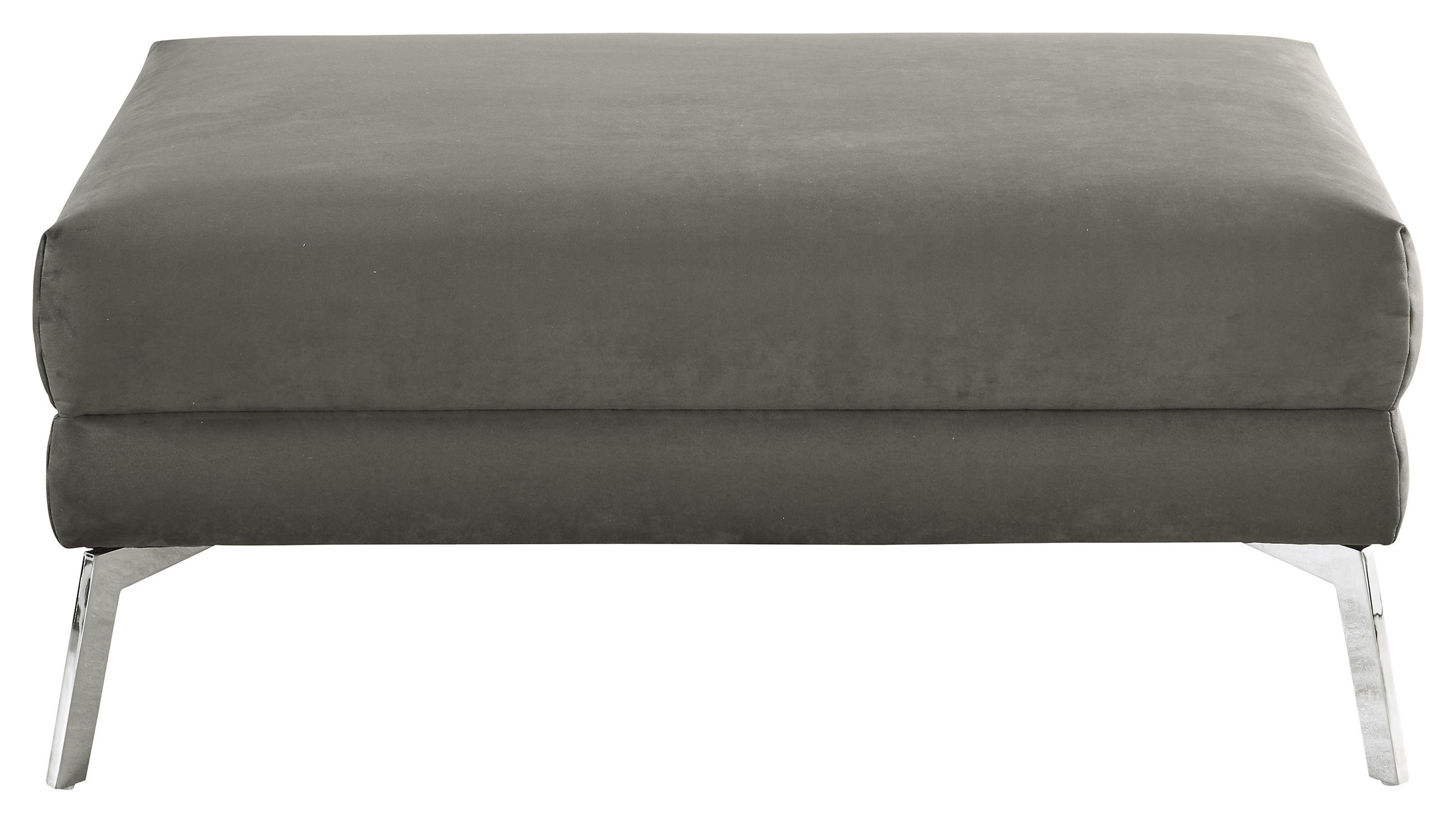 HOCKER Flachgewebe Graphitfarben - Chromfarben/Graphitfarben, Design, Textil/Metall (109/44/74cm) - Dieter Knoll