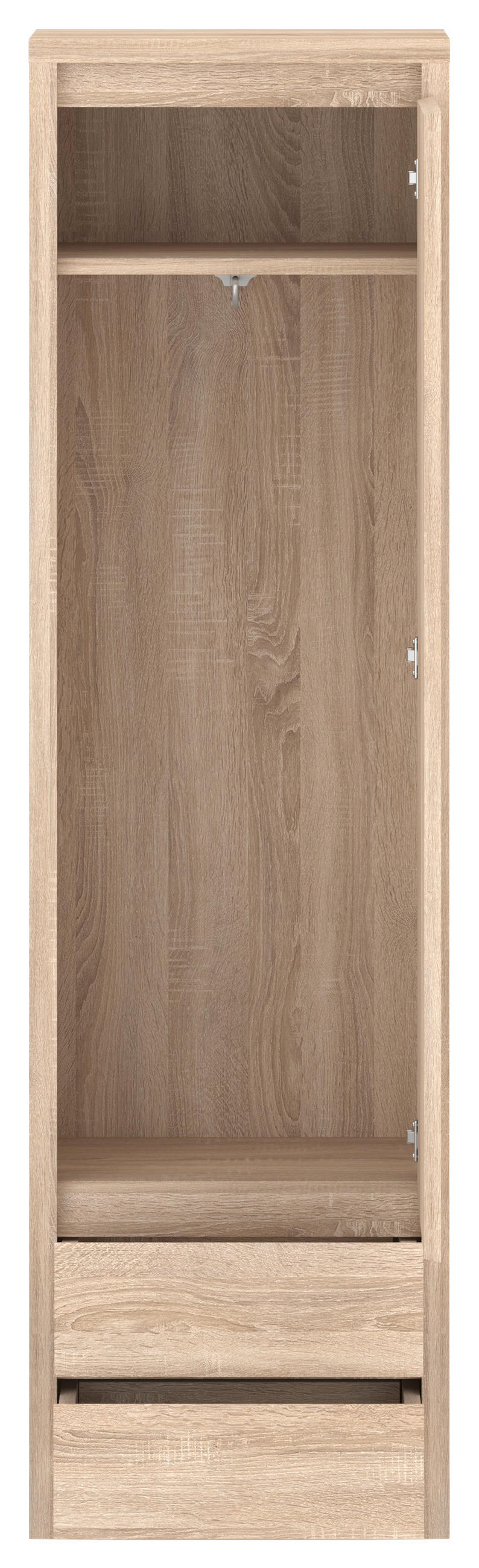 GARDEROBENSCHRANK  in 56/201/41 cm  - Sonoma Eiche, Design, Glas/Holzwerkstoff (56/201/41cm) - MID.YOU