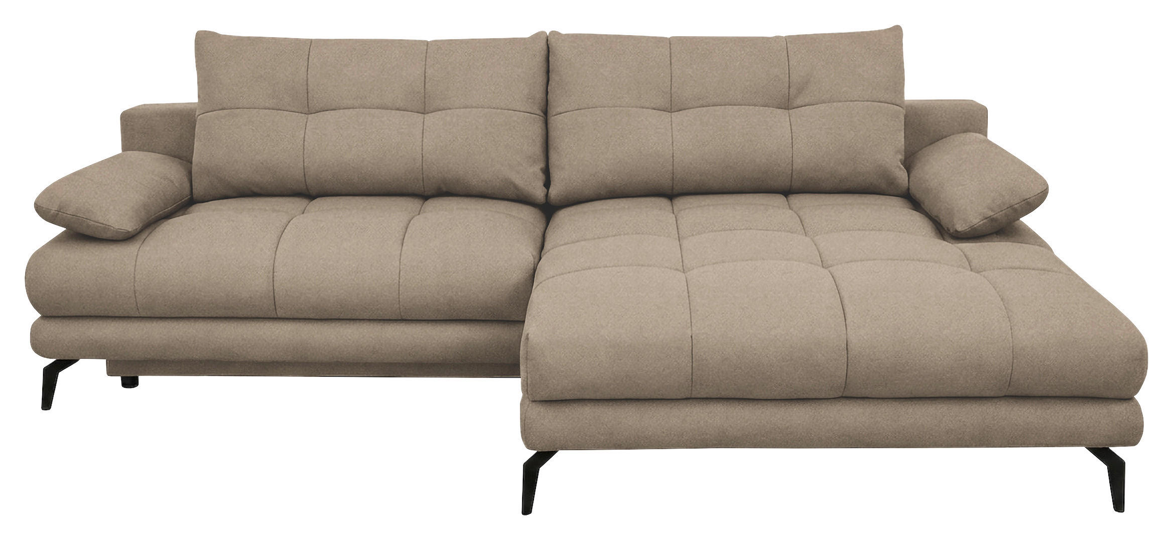ECKSOFA Struktur Beige  - Beige/Schwarz, Modern, Textil/Metall (263/181cm) - Carryhome