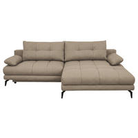 ECKSOFA Struktur Beige  - Beige/Schwarz, Modern, Textil/Metall (263/181cm) - Carryhome