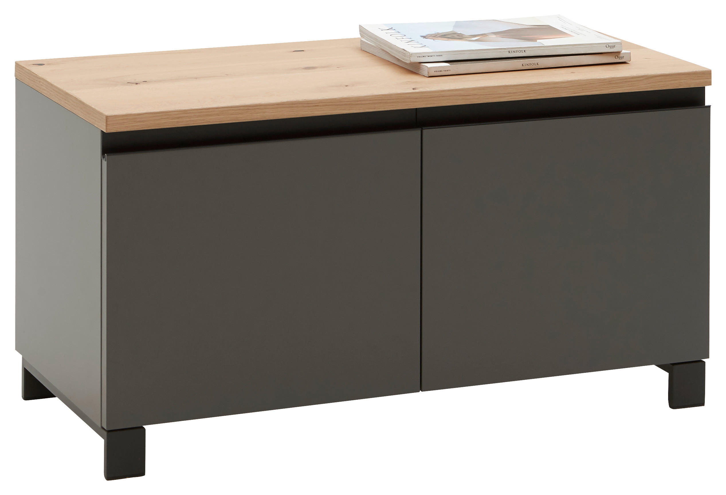 GARDEROBENBANK Balkeneiche furniert Grau, Eichefarben - Eichefarben/Anthrazit, Design, Holz/Metall (84/45/40cm) - Dieter Knoll