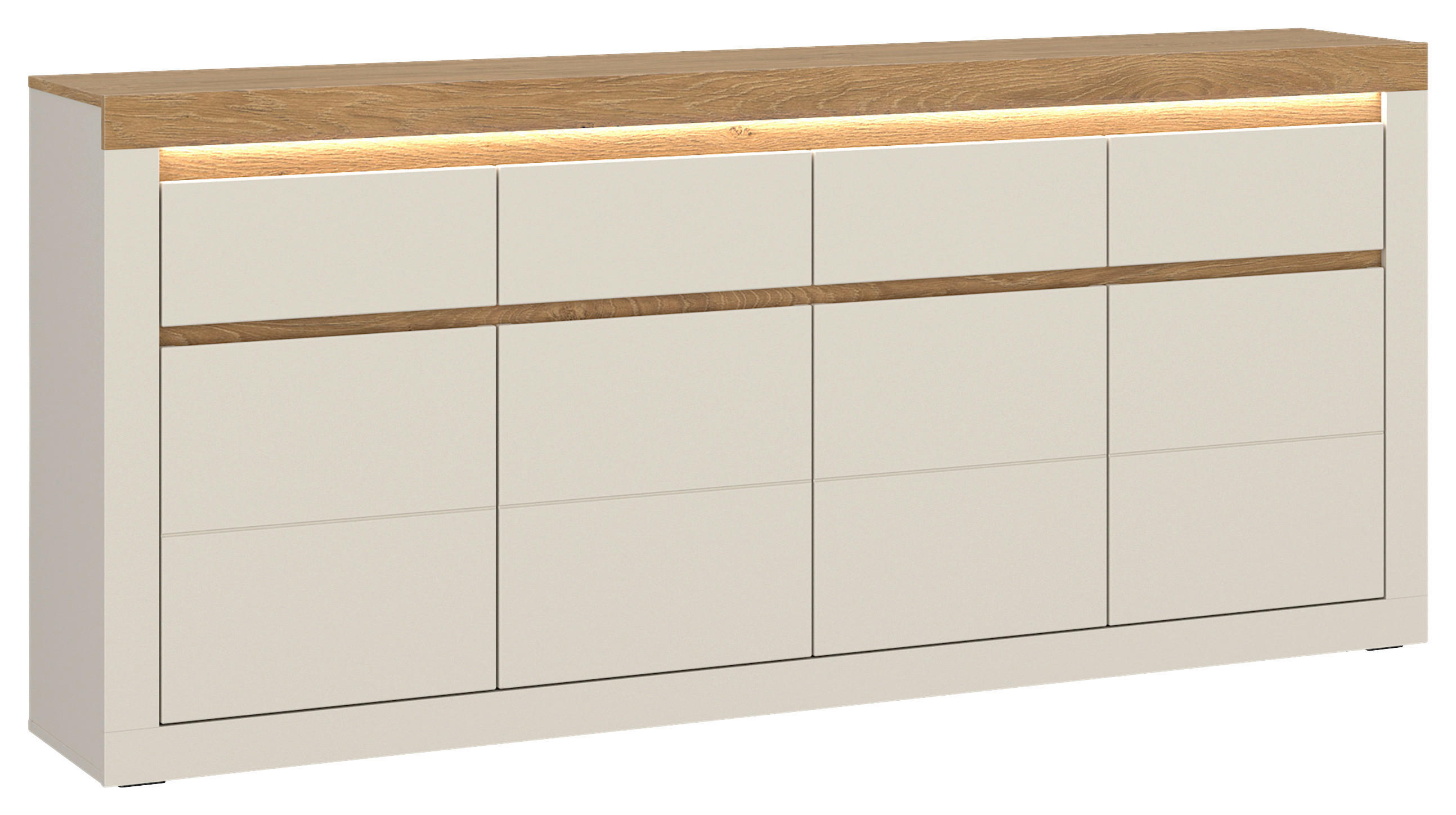 Vitrine Naxxar Eichefarben/kaschmir B: 194 Cm