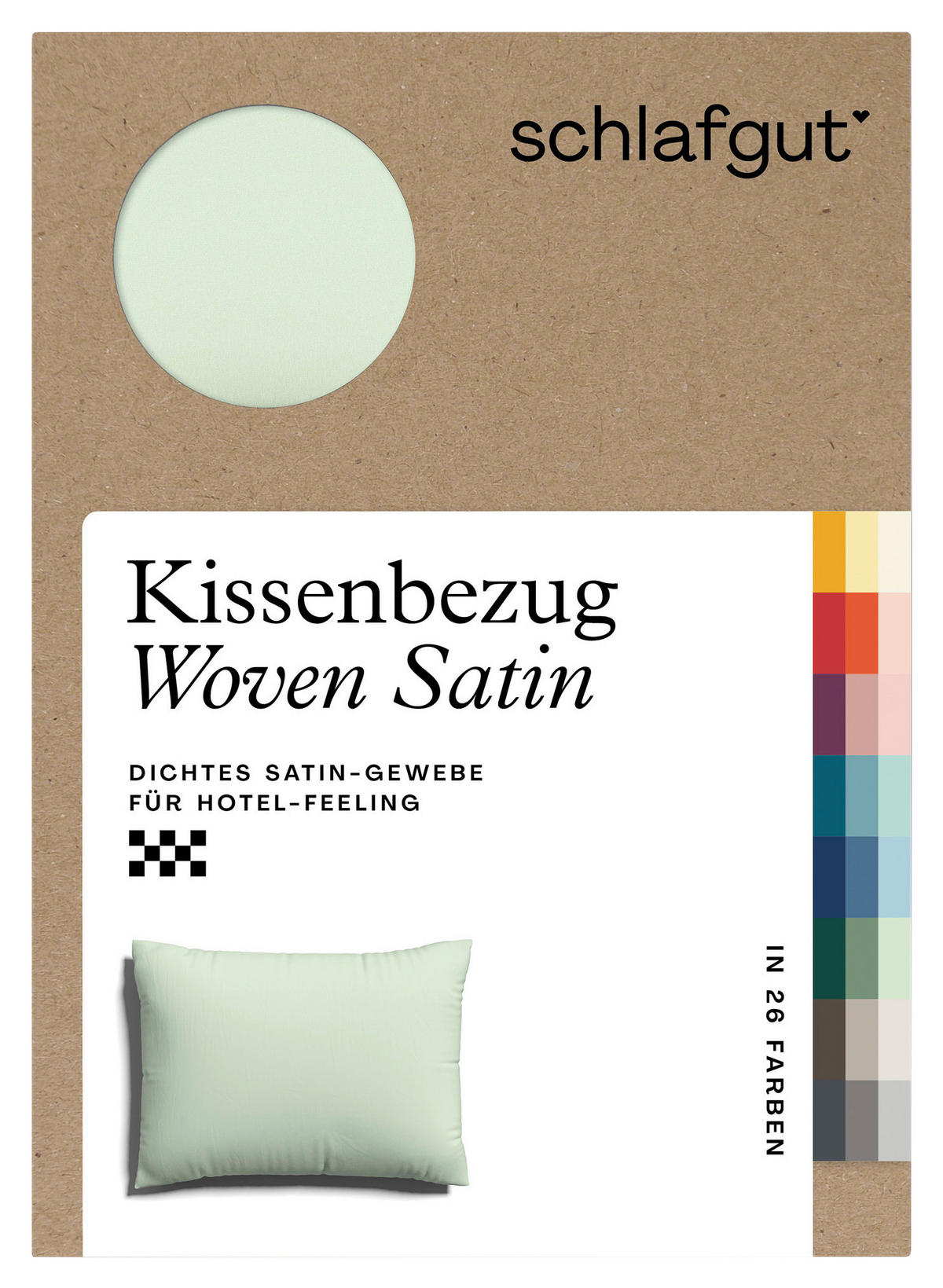KOPFPOLSTERBEZUG WOVEN SATIN 70/90 cm  - Hellgrün, Basics, Textil (70/90cm) - Schlafgut
