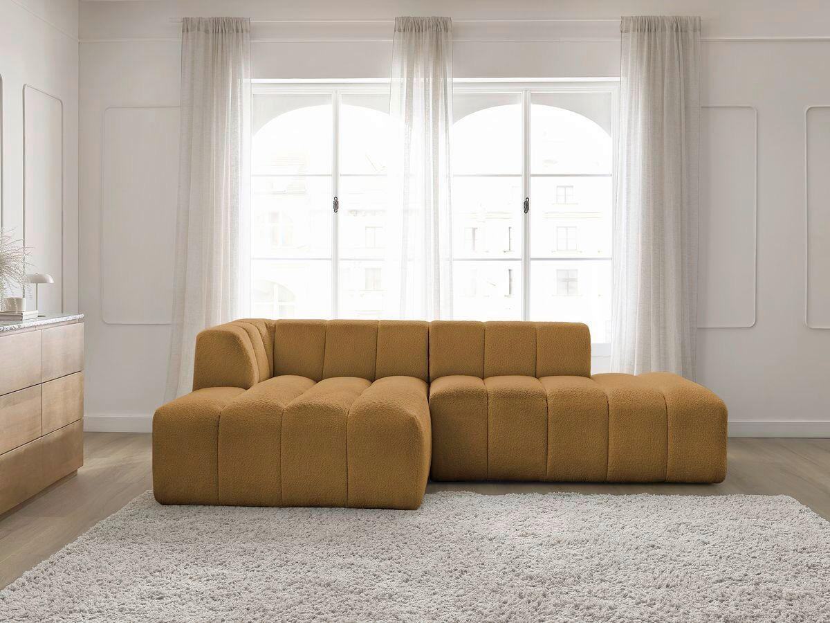 ECKSOFA  ANNECY Gelb Bouclé  - Gelb/Schwarz, MODERN, Kunststoff/Textil (170/262cm)