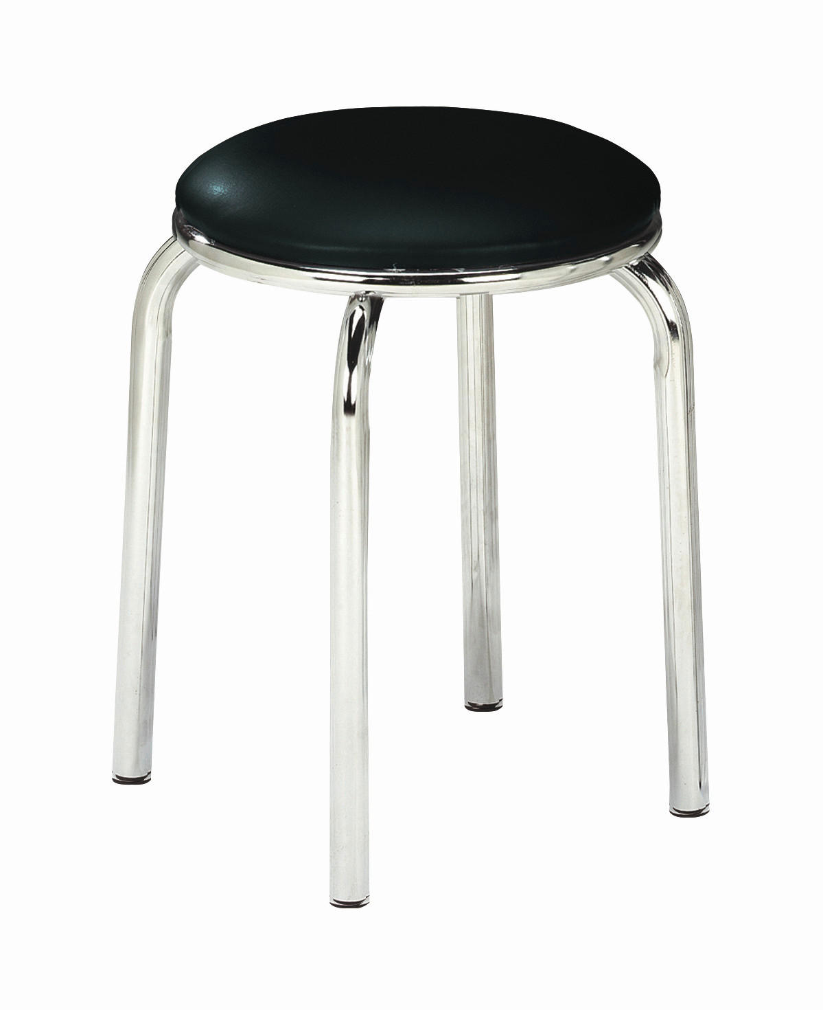 STAPELHOCKER Schwarz  - Chromfarben/Schwarz, Design, Textil/Metall (46/45cm) - Carryhome