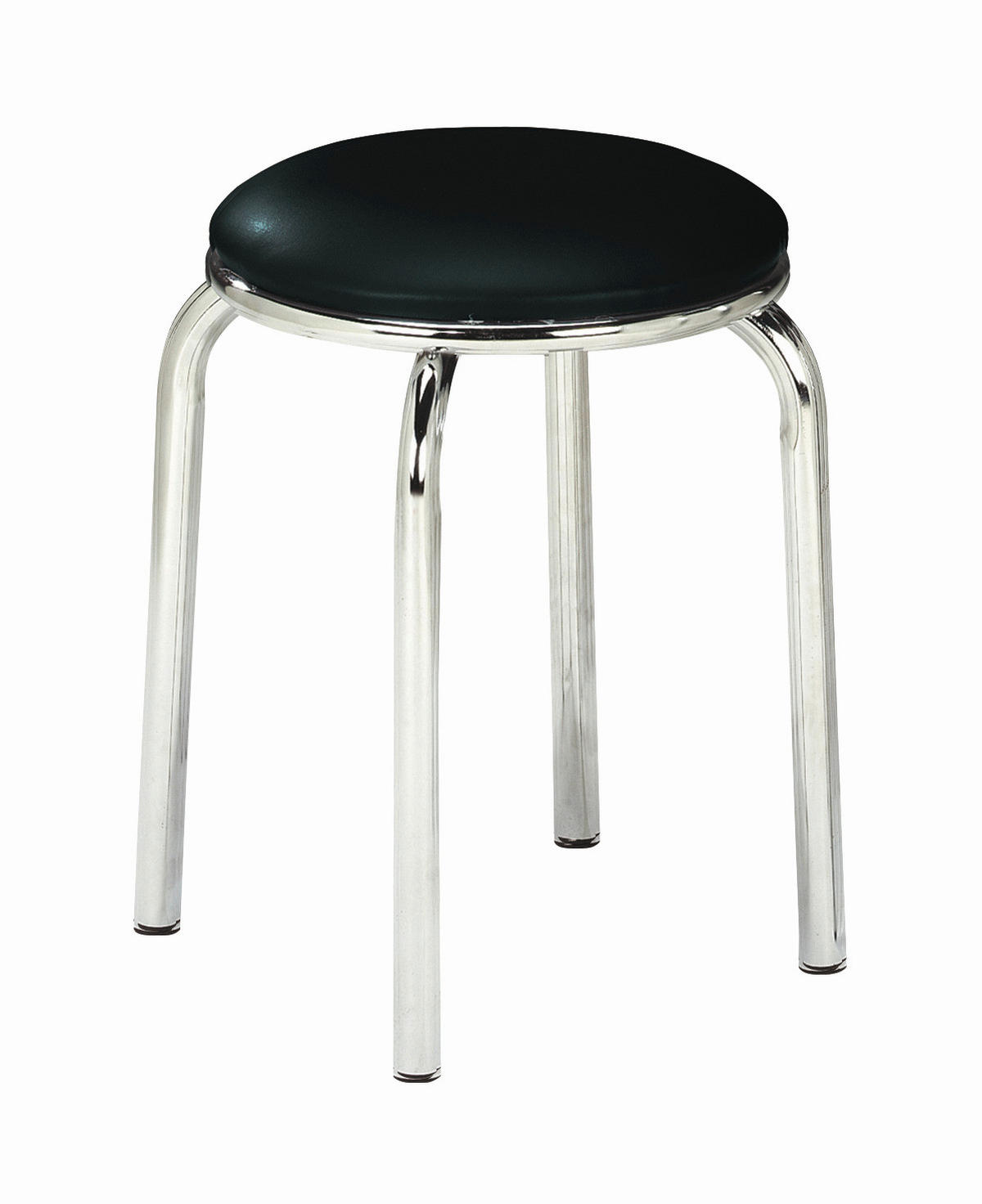 STAPELHOCKER Schwarz  - Chromfarben/Schwarz, Design, Textil/Metall (46/45cm) - Carryhome